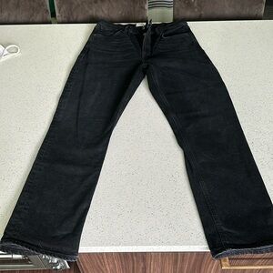 AGOLDE high rise straight leg jeans (riley long) - black size 29